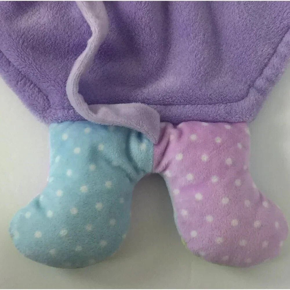 Plush Monkey Lovey Security Blanket Pastel‎ Tail Arms Legs Blue Purple Minky